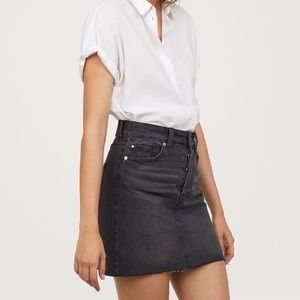 h&m black denim skirt